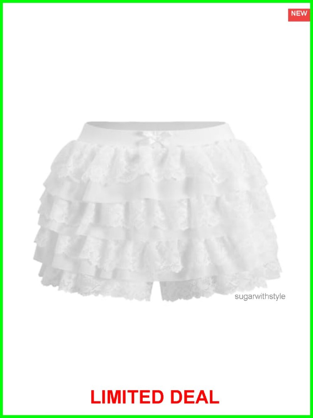 Y2K Lace Ruffle Shorts Bloomers Mini Skirt Coquette Rave Festival